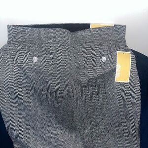 Michael Kors Herringbone Patterned Crop Flare Pull-On Pants